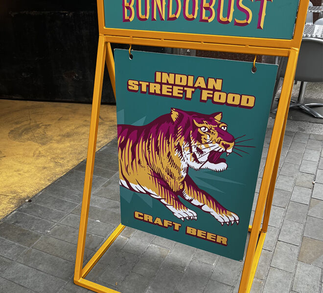 Bundobust Sign with Tiger