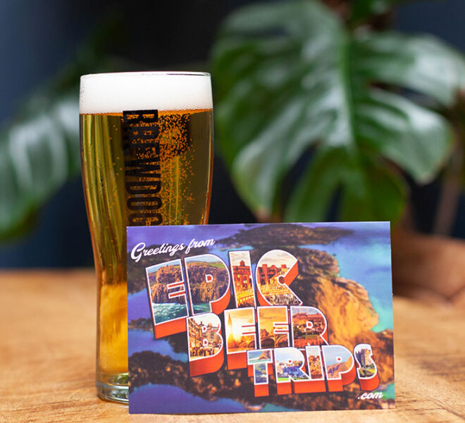 Pint of Beer with Epic Beer Trips Postcard