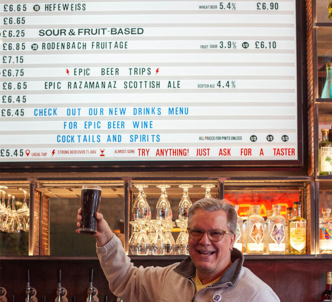 Kurt with Beer Board at Doghouse