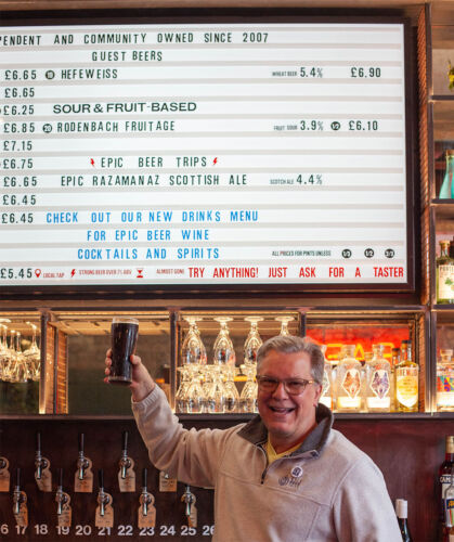 Kurt with Beer Board at Doghouse