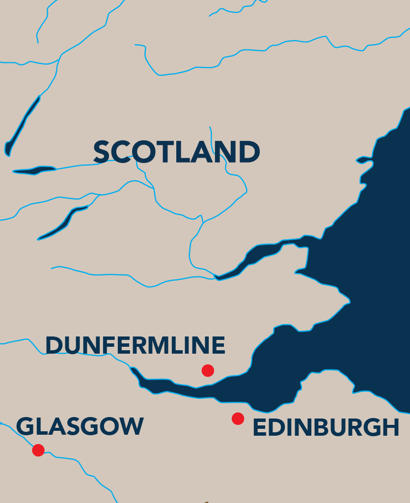 Scotland Map with plotted destinations