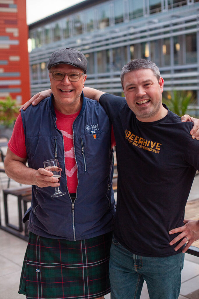 Captain Kurt with beer next to Pete from BeerHive