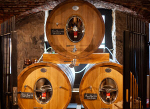 beer barrels in old cellar