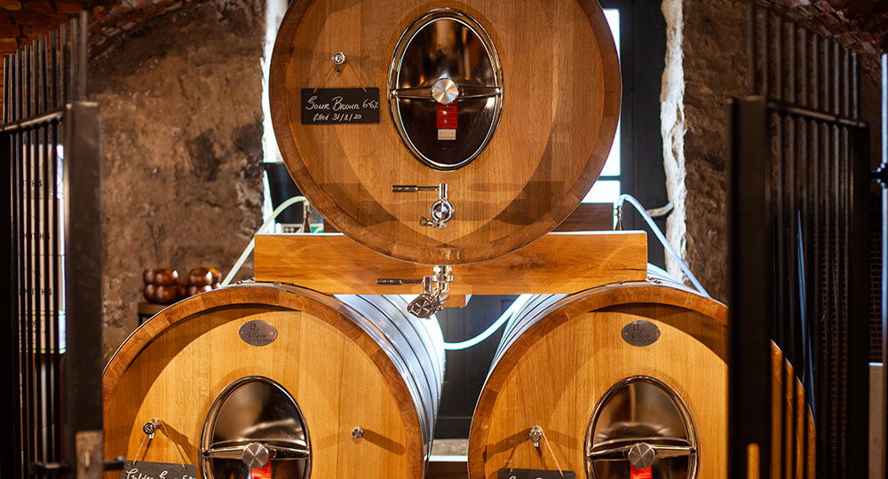 beer barrels in old cellar